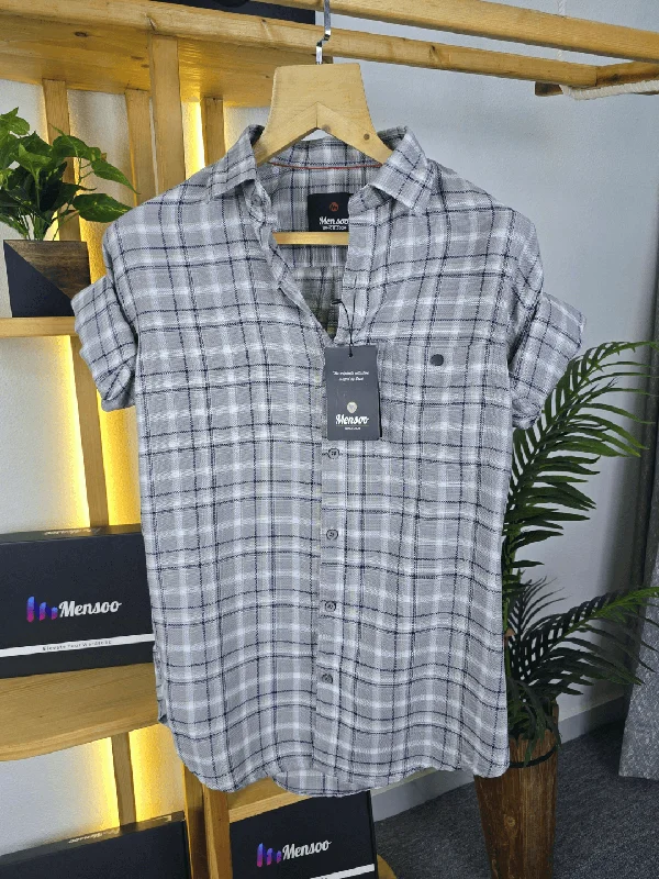 All the light browns in the box Check Shirt- 100% Cotton Comfort Polished Men's Satin