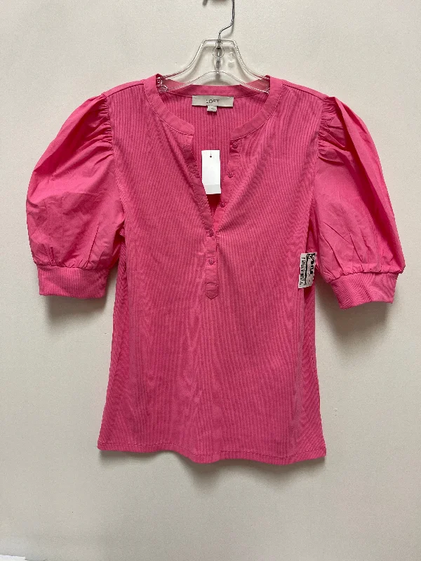 Top Short Sleeve By Loft In Pink, Size: M Athletic Men's High