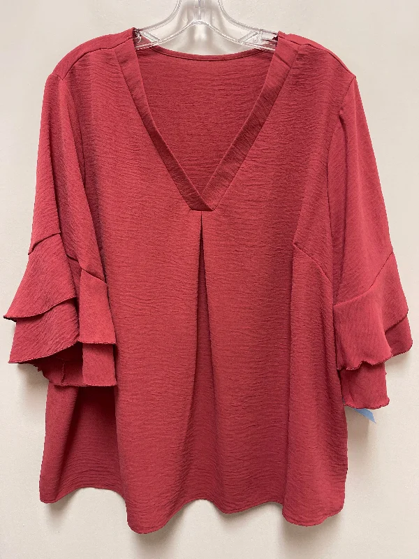 Top Short Sleeve By Shein In Pink, Size: 3x Sophisticated Men's French