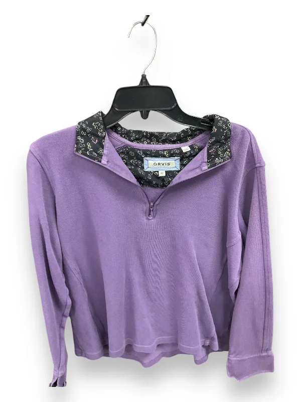 Top Long Sleeve By Orvis In Purple, Size: Xl Sporty Men's Tennis