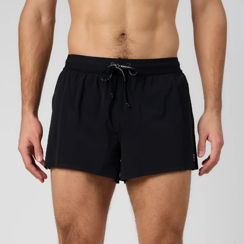 Vento™ Men's 3" Splitty Short - Black Elegant Men's Cashmere