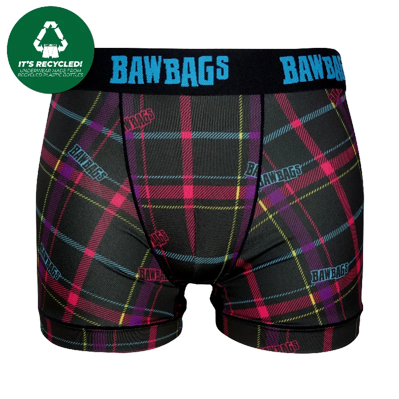Boys Cool De Sacs Techno Tartan Technical Boxer Shorts Athletic Men's Compression
