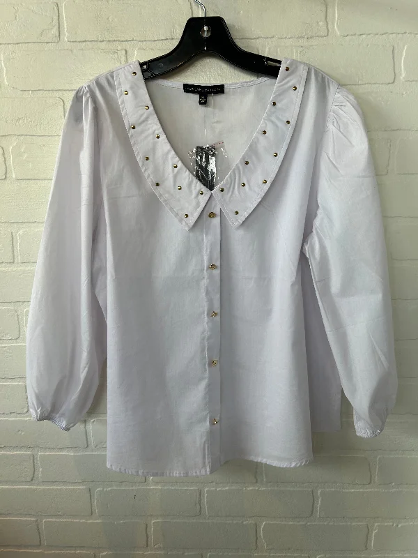 Top Long Sleeve By Adrienne Vittadini In White, Size: Xl Refined Men's Classic 