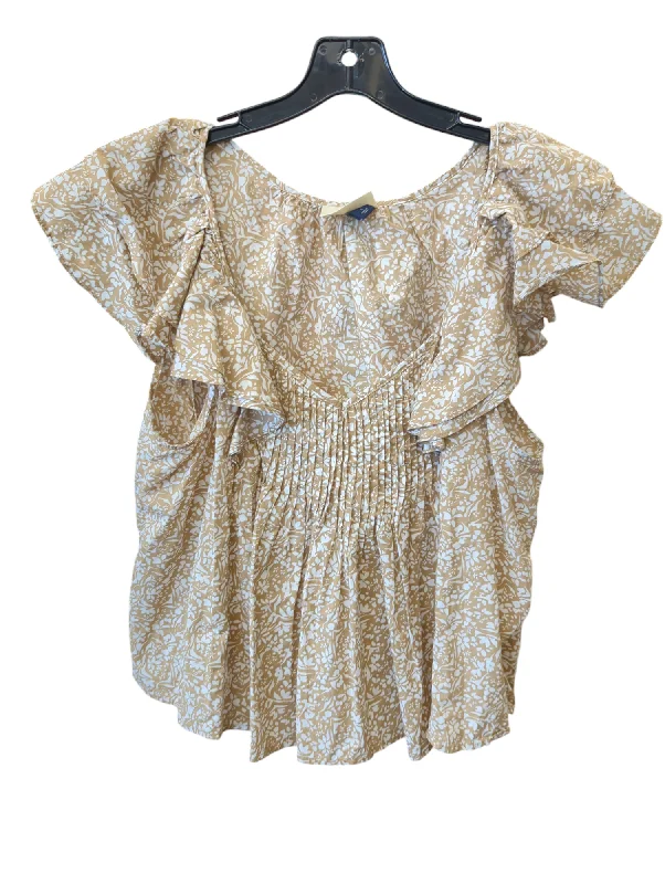 Top Short Sleeve By Universal Thread In Beige, Size: L Business