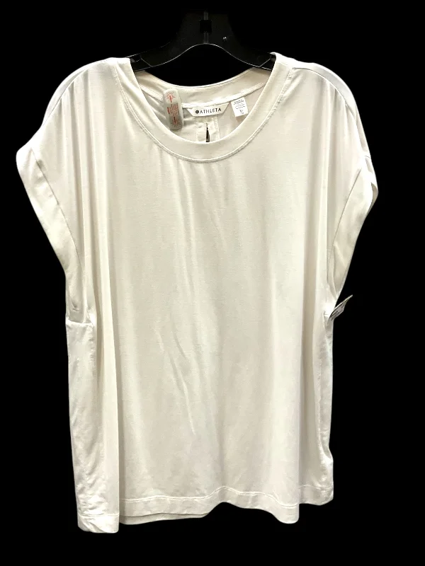 Athletic Top Short Sleeve By Athleta In White, Size: Xl Confident Men's Power