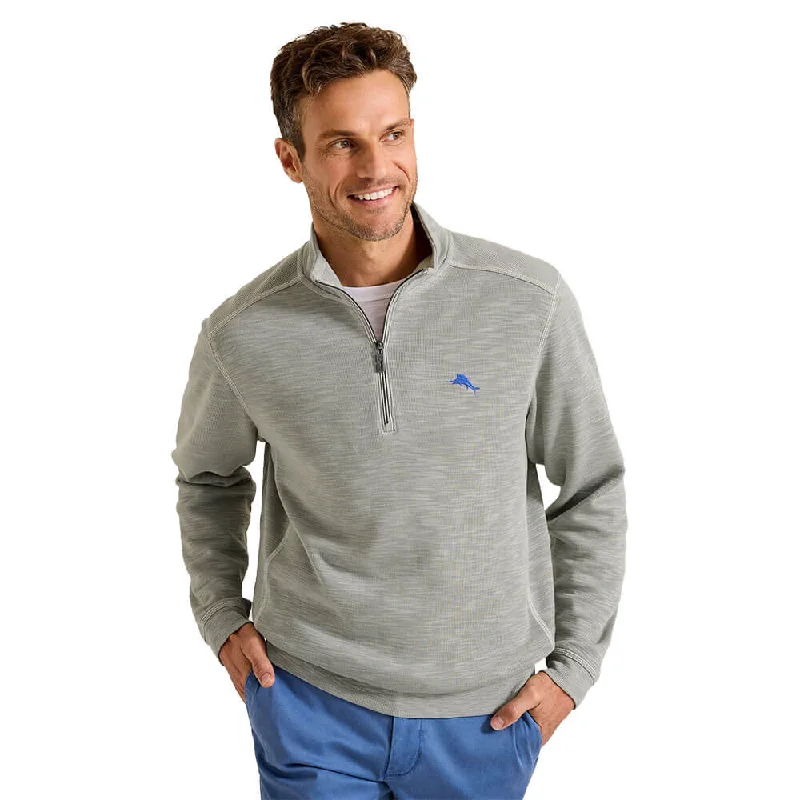 Tommy Bahama Tobago Bay Half Zip Sweater - Smoke Grey Confident Men's High