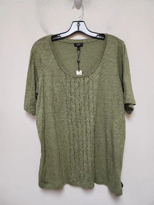 Top Short Sleeve By Talbots In Green, Size: 1x Casual Men's Japanese 