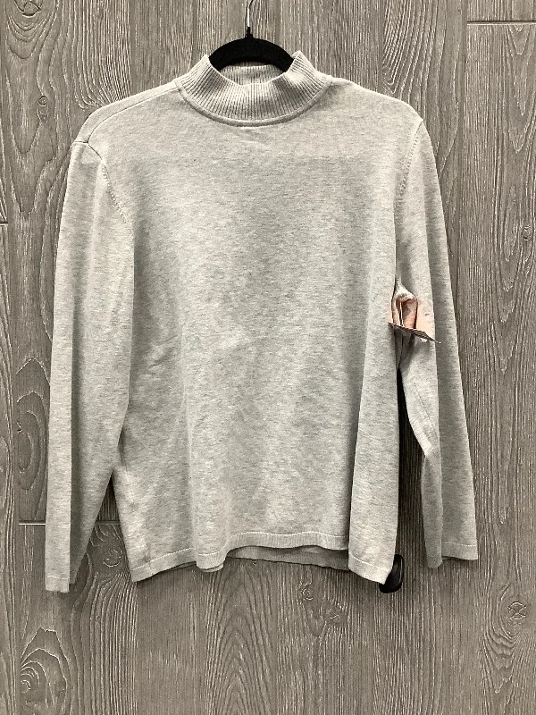 Top Long Sleeve By Chicos In Grey, Size: Xl Monochromatic All