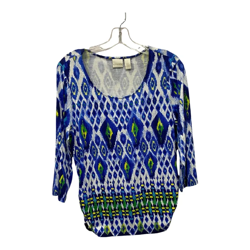 Top Ls By Chicos In Blue, Size:M Dapper Men's Bow