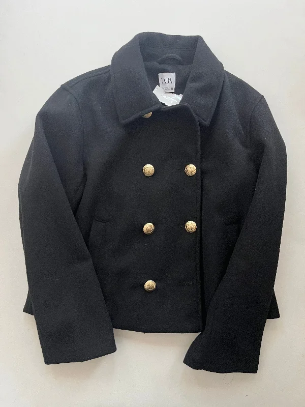 Coat Peacoat By Zara In Black, Size: Xs Hip Men's Urban