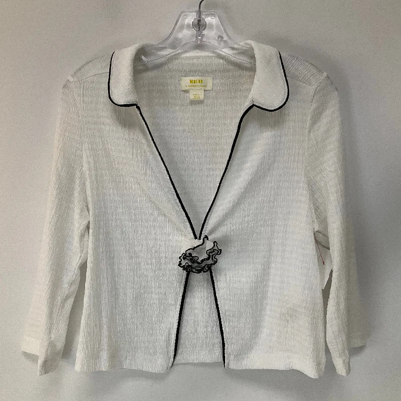 Top Long Sleeve By Maeve In White, Size: S Trendy Men's Bucket