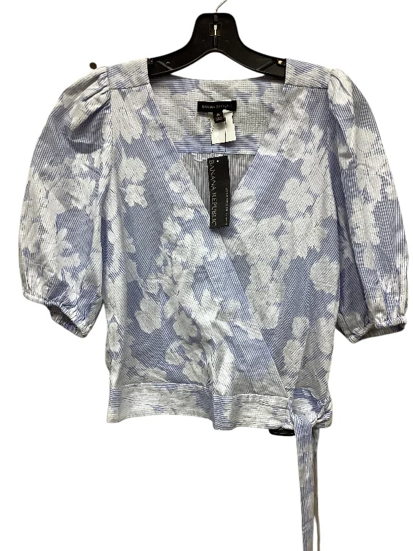 Top Short Sleeve By Banana Republic In Blue, Size: M Gym