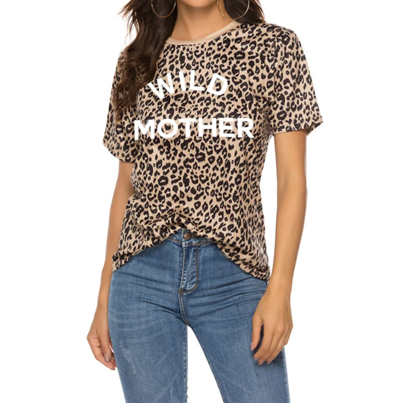 Wild Mother Leopard Print T-Shirt Dynamic Men's High