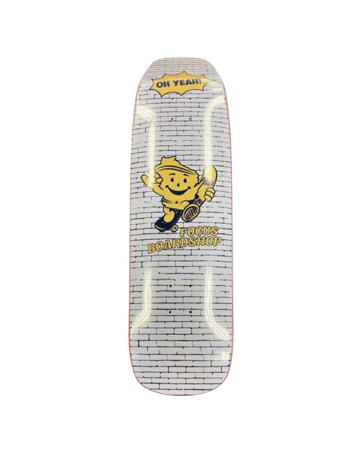 Focus Wiscool Cruiser Skateboard Deck 9.0" White/Yellow Confident Men's High