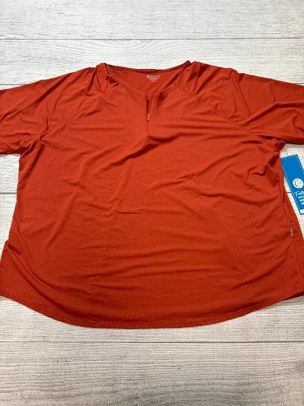 Athletic Top Short Sleeve By Athleta In Orange, Size: 3x Cclassic Men's Tweed