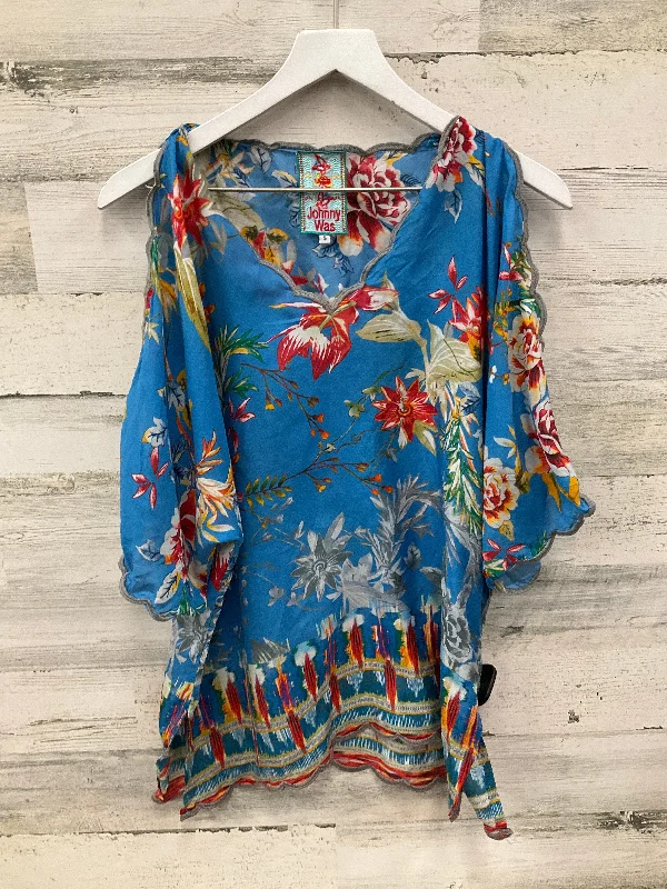 Top Short Sleeve By Johnny Was In Blue, Size: S Bohemian Men's Free