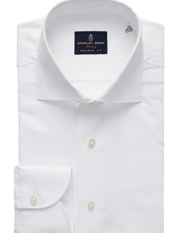 Emanuel Berg YOGA White Luxury Twill Dress Shirt Artistic Men's Avant