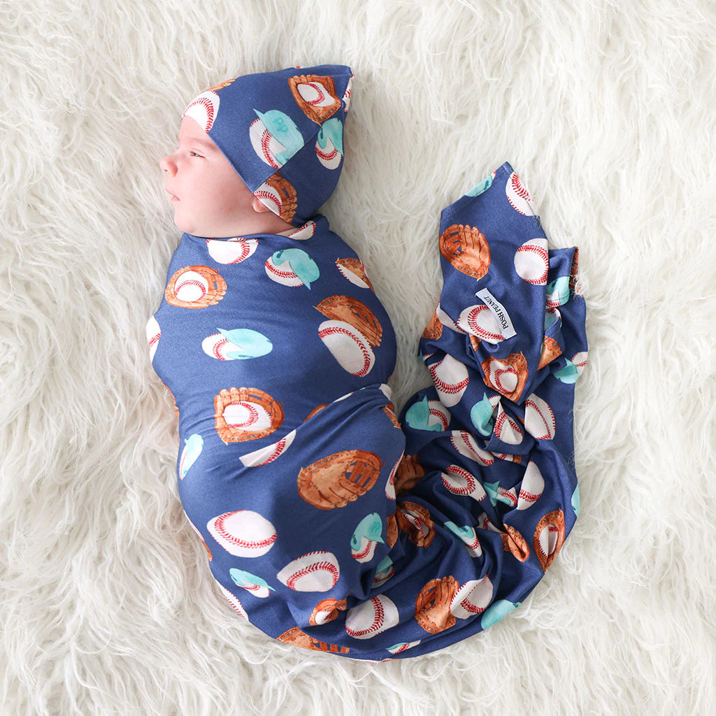Posh Peanut Homer Swaddle & Beanie Set Stylish Men's Neon