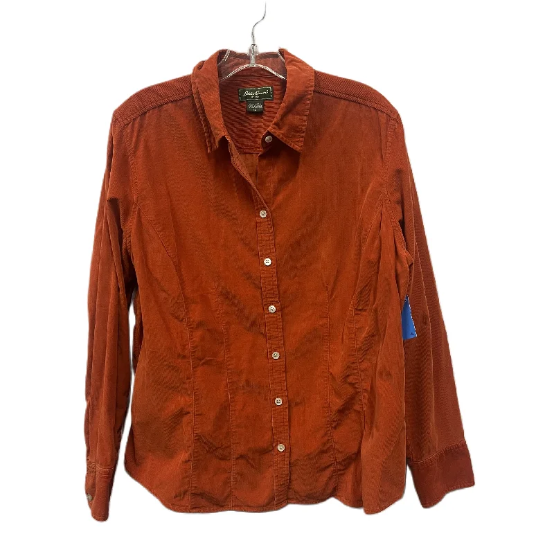 Top Long Sleeve By Eddie Bauer In Orange, Size: Xl Monochromatic Office Style