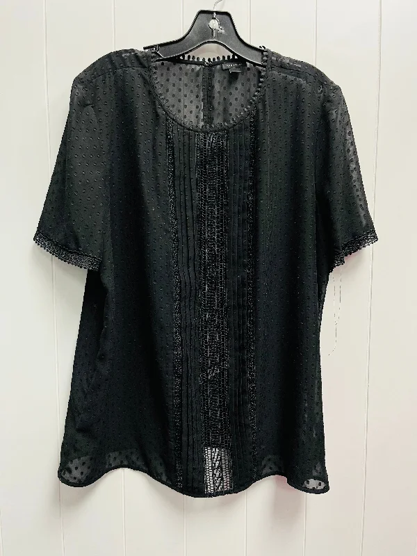 Top Short Sleeve By Ann Taylor In Black, Size: Xl Street