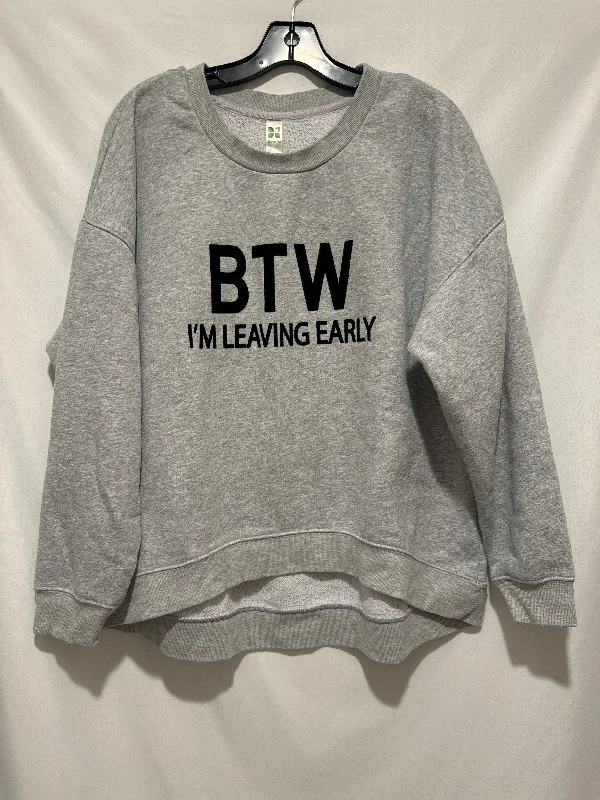 Top Long Sleeve By Green Tea In Grey, Size: Xl Beach