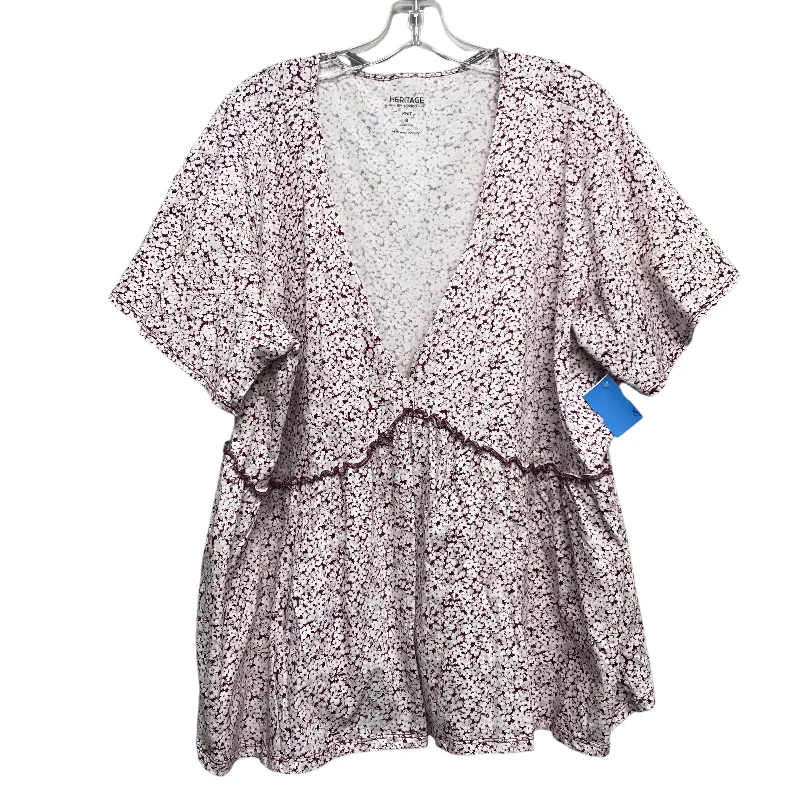 Top Ss By Torrid In Floral Print, Size:3X Refined Men's European