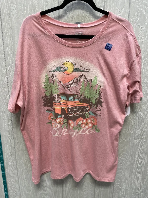 Top Short Sleeve By Clothes Mentor In Pink, Size: 1x Elegant Men's Cashmere