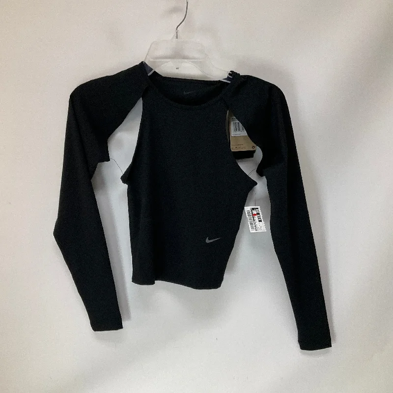 Athletic Top Long Sleeve Crewneck By Nike Apparel In Black, Size: Xs Refined Men's Velvet