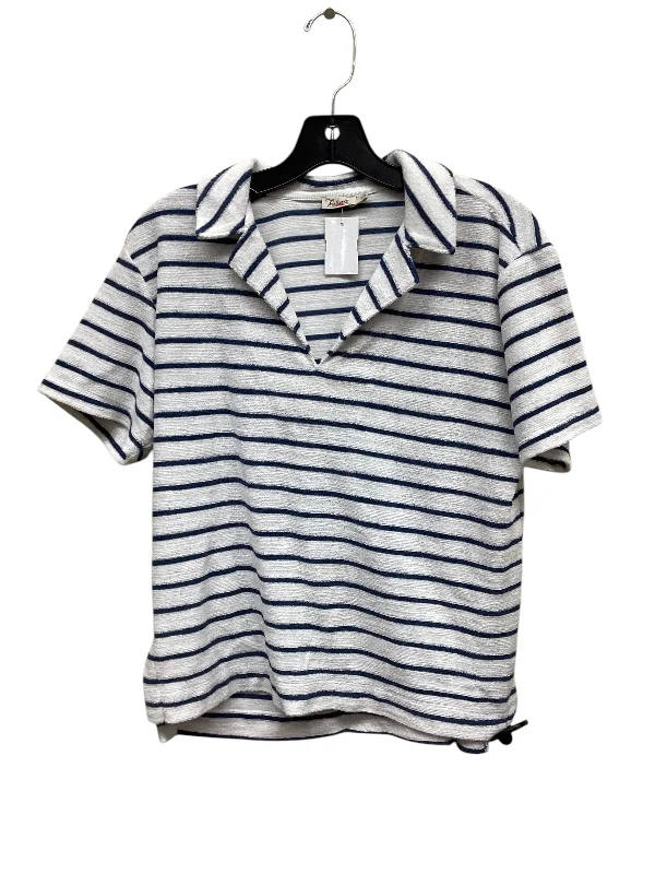 Top Short Sleeve By Faherty In Striped Pattern, Size: S Casual Men's Loose