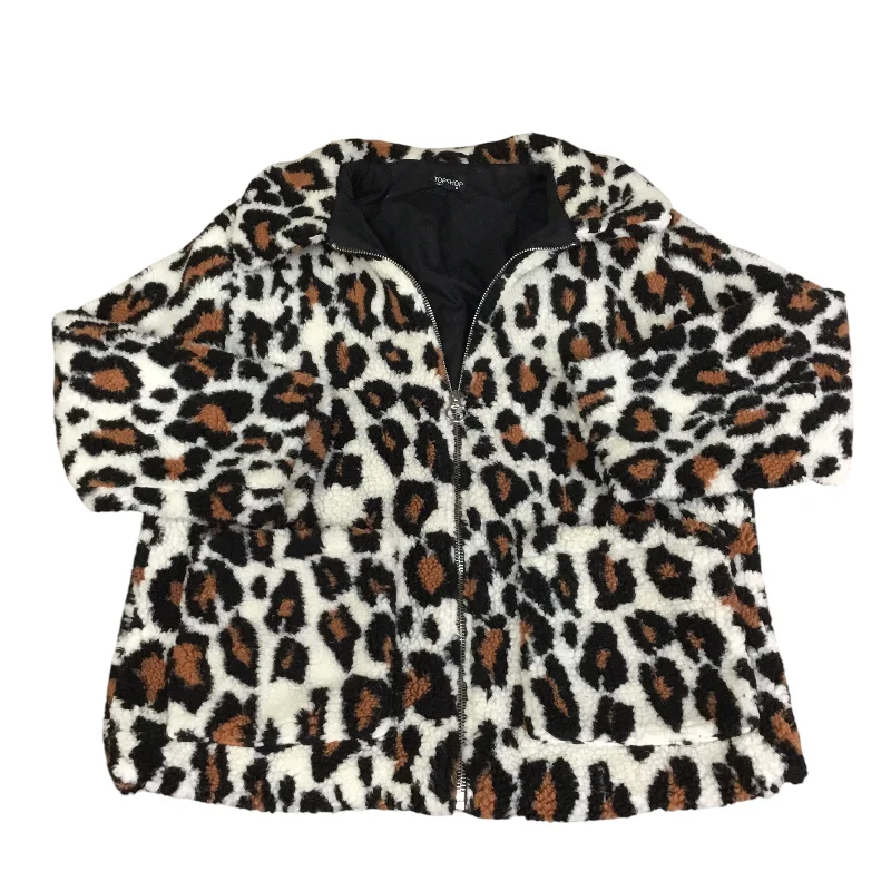Coat Faux Fur & Sherpa By Top Shop In Animal Print, Size: 12 Traditional Men's Country