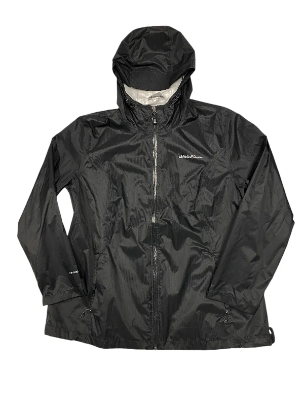Jacket Windbreaker By Eddie Bauer In Black, Size: 1x Casual Men's Short
