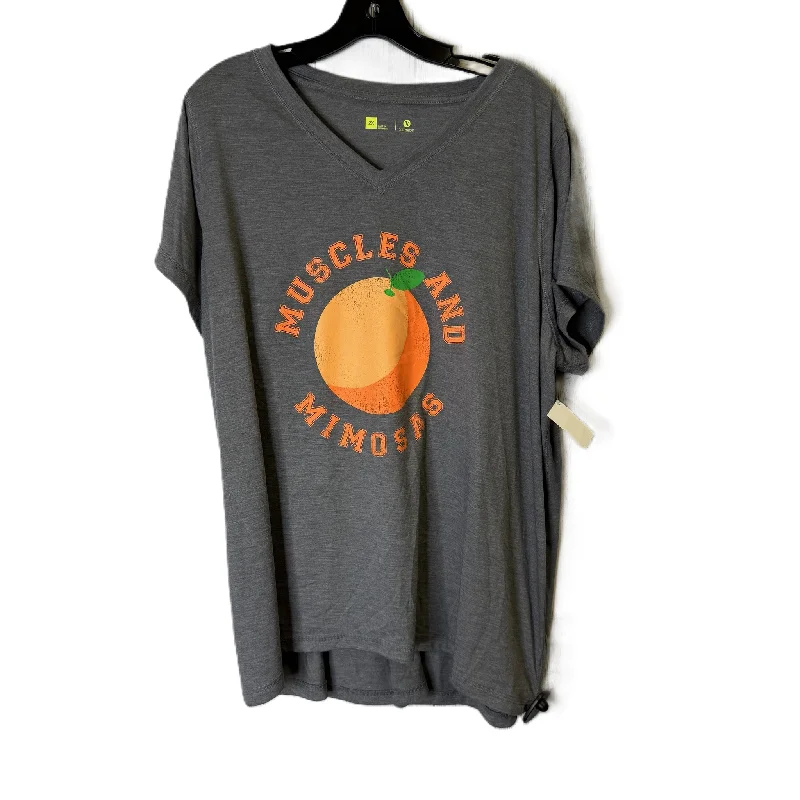 Athletic Top Short Sleeve By Xersion In Grey, Size: 2x Minimalist Men's Casual 