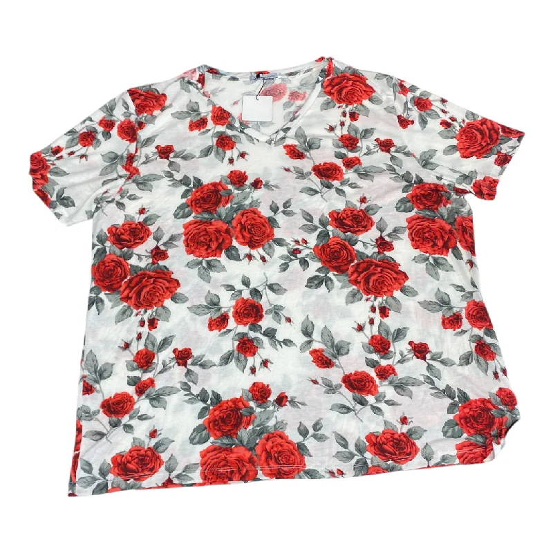 Top Short Sleeve By Cmc In Floral Print, Size: 4x Relaxed Men's Australian 