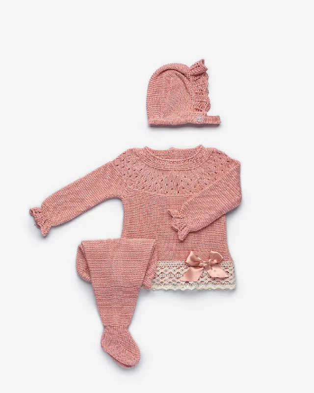 Pink Knit 3 Piece Set Confident Men's Power