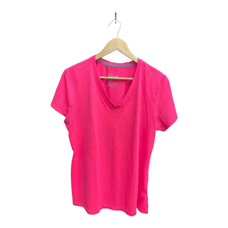 Athletic Top Short Sleeve By Nike Apparel In Pink, Size: M Stylish Men's Neon
