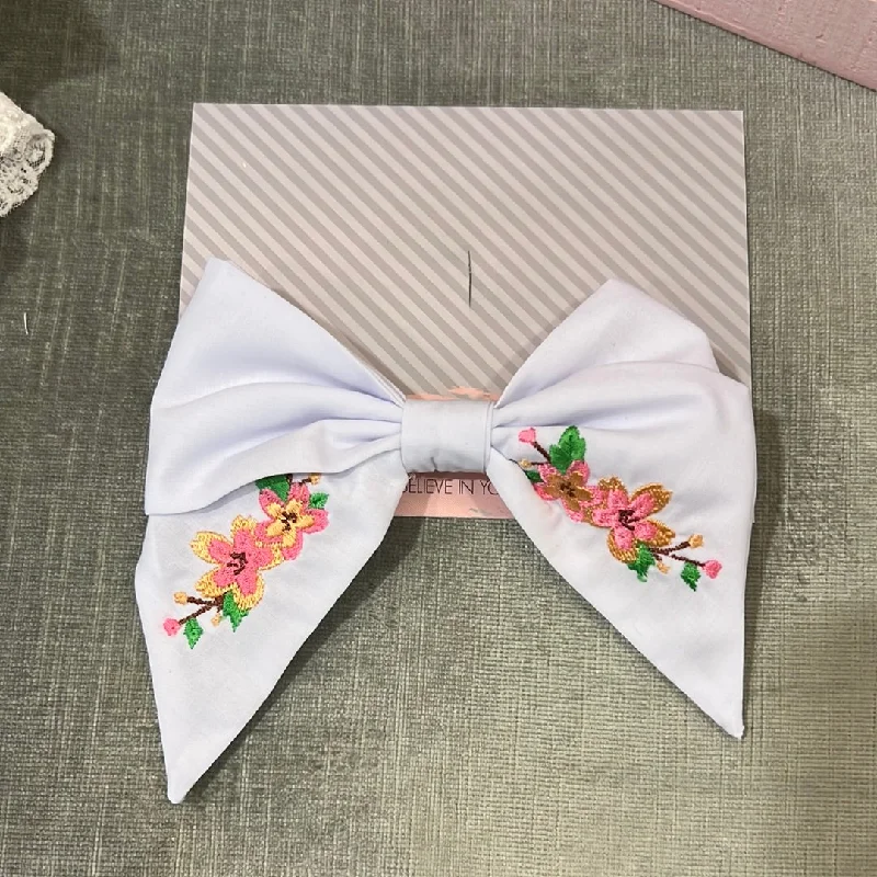 Embroidered White Bow Clip Rugged Men's Outdoor 