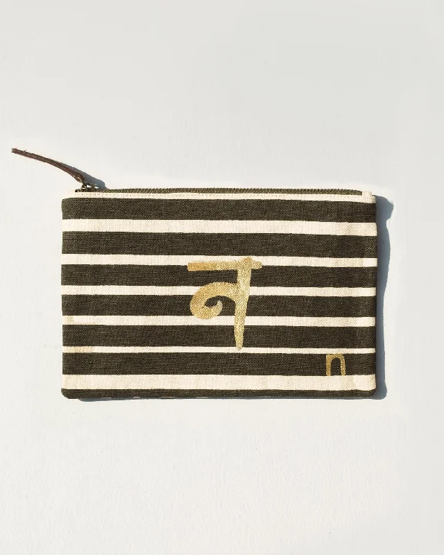 Alphabet N Pouch Polished Men's Satin