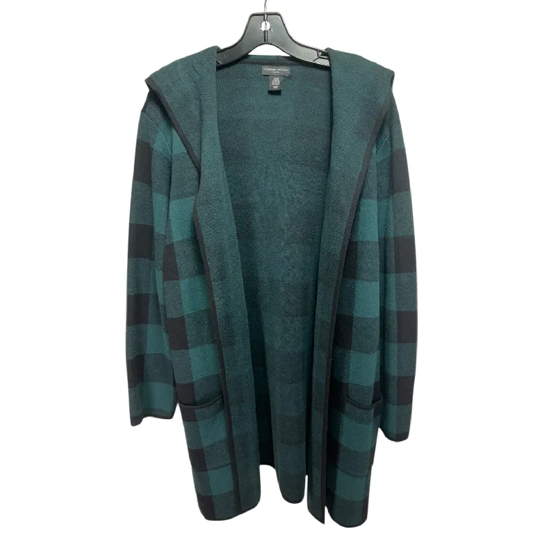 Cardigan By Adrienne Vittadini In Plaid, Size: 2x Preppy Men's College