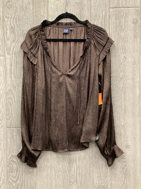 Top Long Sleeve By Gap In Animal Print, Size: Xl Gym