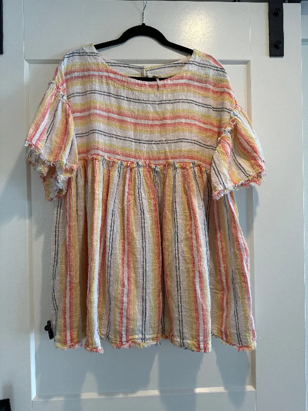 Tunic Short Sleeve By Free People In Multi-colored, Size: S Vintage Men's 1970S Disco