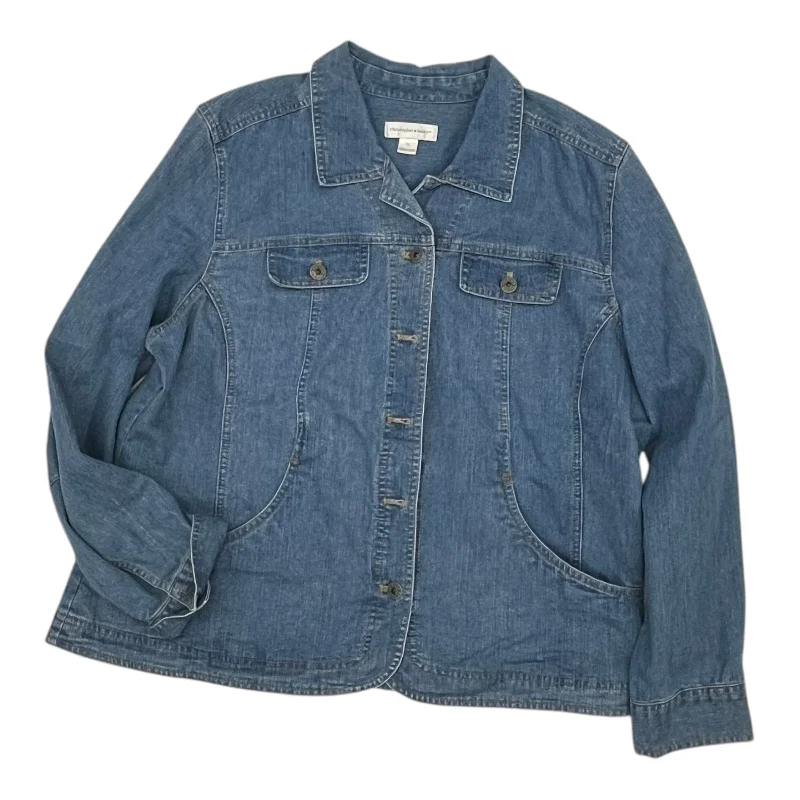 Jacket Denim By Christopher And Banks In Blue Denim, Size:Xl Cozy Men's Sherpa