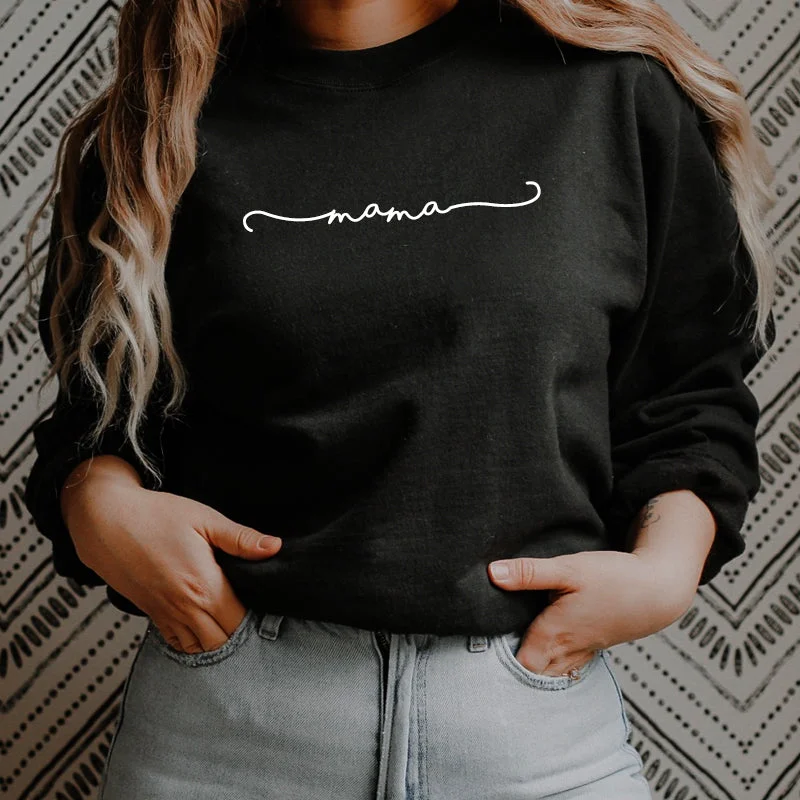 Mama Retro Script Sweatshirt Elegant Men's Cashmere