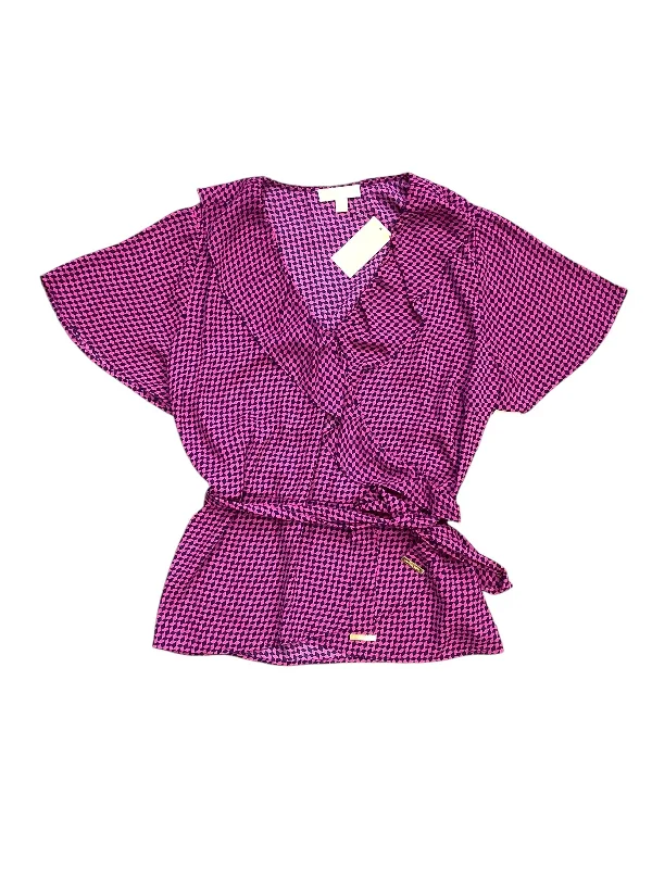 Top Short Sleeve By Michael By Michael Kors In Purple, Size: 3x Stylish Men's Neon
