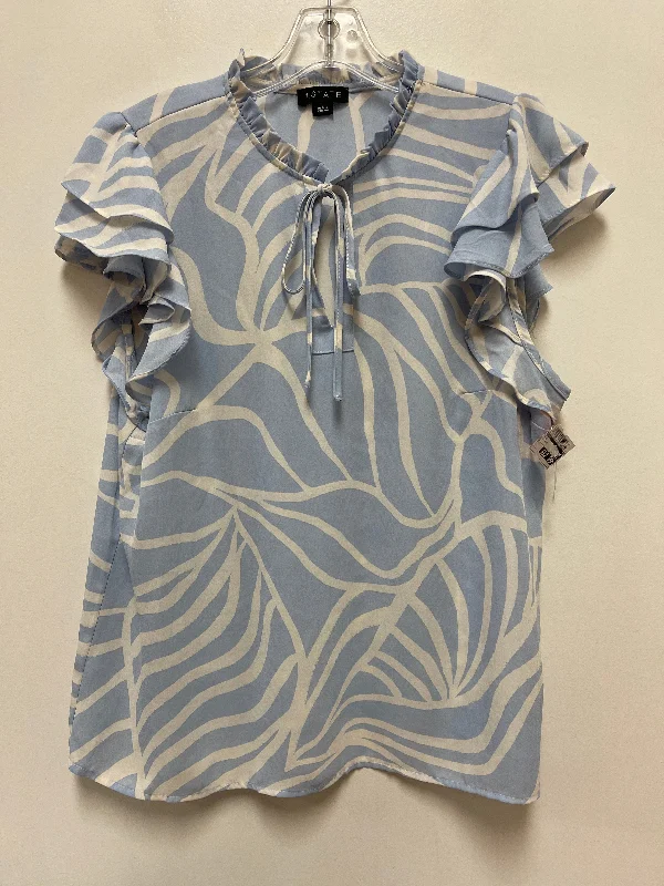 Top Short Sleeve By 1.state In Blue & White, Size: L Vintage Men's 1970S Disco