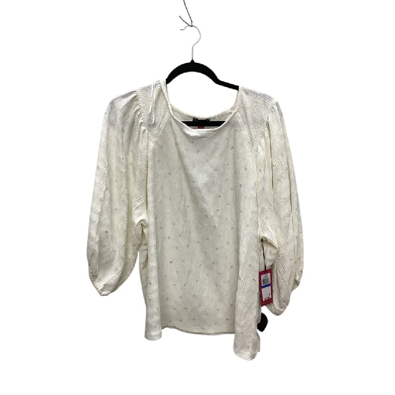 Top Long Sleeve By Vince Camuto In White, Size: Xl Vacation