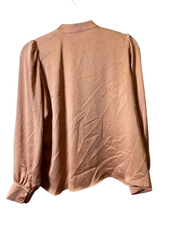 Top Long Sleeve By Zara In Bronze, Size: S Edgy Men's Punk