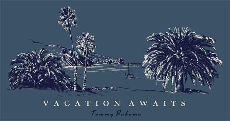 Tommy Bahama Vacation Awaits T-Shirt - Kingfish Casual Men's Loose