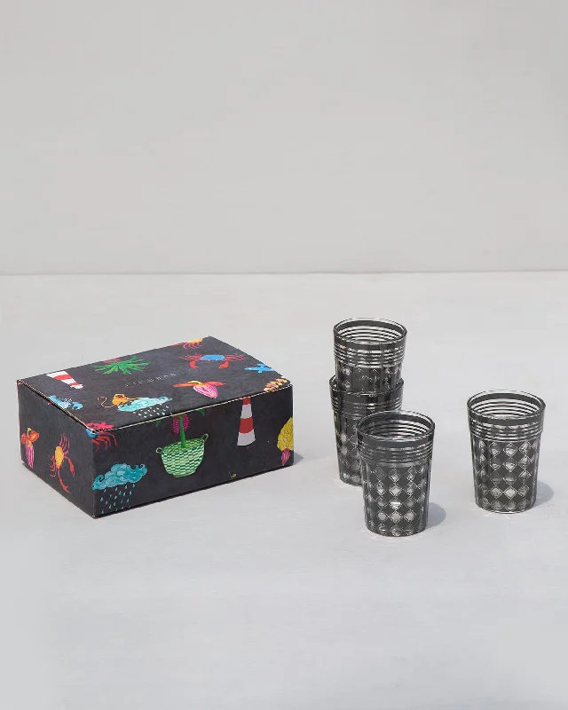 Votives and Chai Glass w/o Tealight (Set of 4) Sharp Men's Italian
