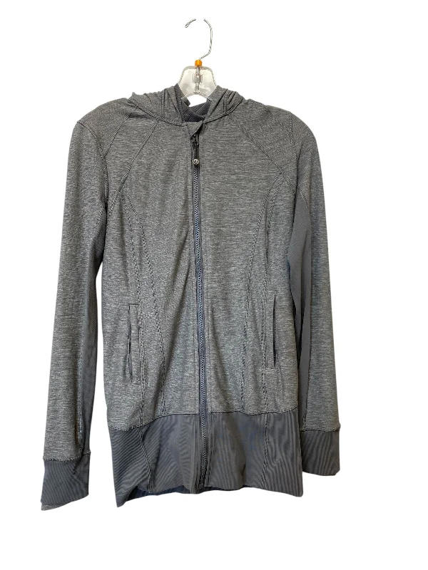 Athletic Jacket By Lululemon In Grey, Size: 6 Sleek Men's Metallic