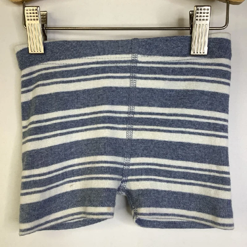 Size 9-12m (70): Hanna Anderson Blue/White Striped Cozy Shorts Elegant Men's Cashmere